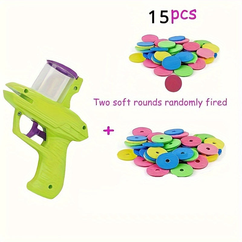 Interactive Cat Toy Launcher Gun with 50 Foam Discs Durable Plastic No Batteries
