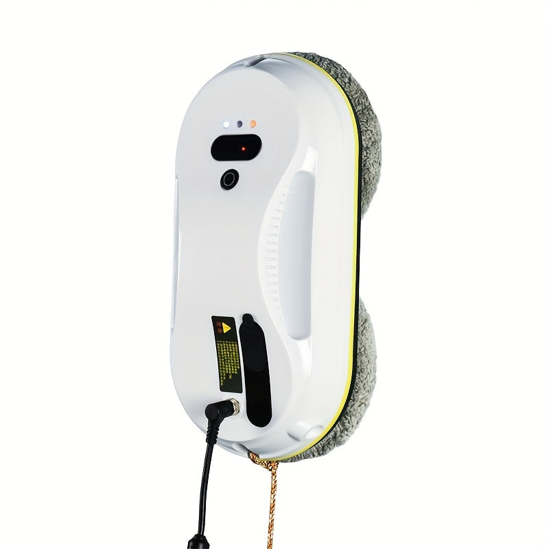 Remote-controlled Smart Window Cleaning Robot uses Dual Power (Rechargeable Lithium Battery), operates quietly at 65dB, and is suitable for homes with 220-240V power supply.