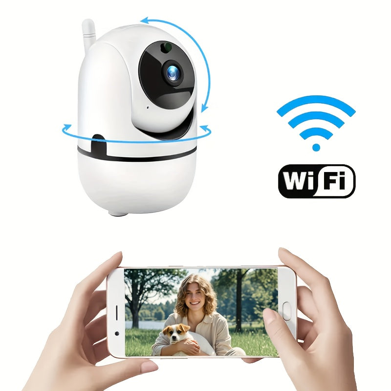 1080P HD Indoor Smart WiFi Security Camera with Two-Way Audio and 355° Rotation