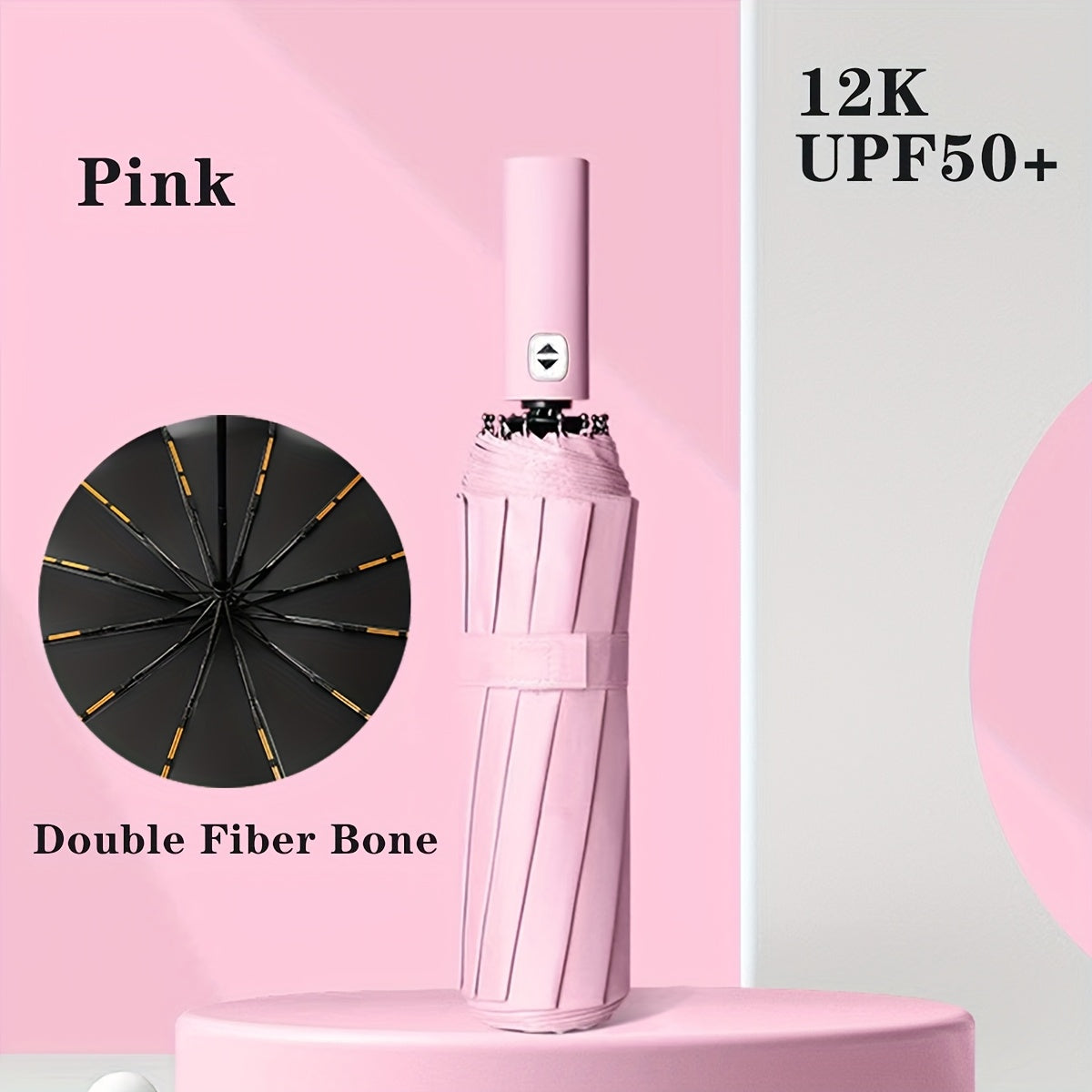 Large Double-Ribbed Automatic Sunshade Umbrella Oversized Wind-Resistant for Two People