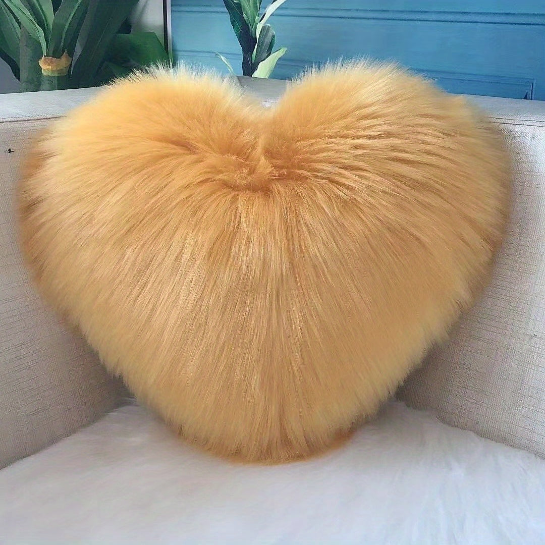Heart-Shaped Throw Pillow for Living Room or Bedroom Long Plush Softness and Comfort