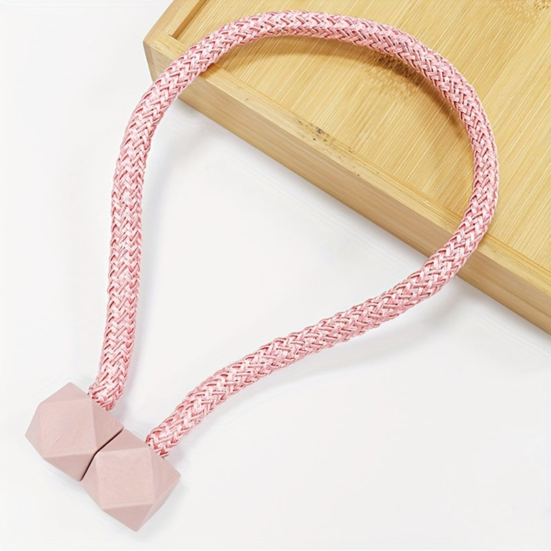 Modern Minimalist Curtain Tieback Set Plastic Cube Clips Blue Pink Peach Brown Window Drapery Holders