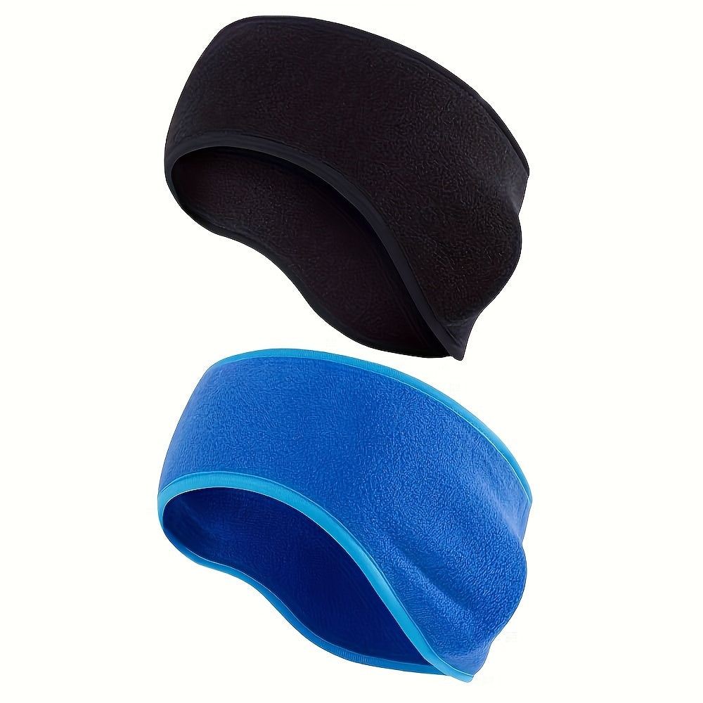 Stretchable Polyester Ear Warmer Headband for Women Windproof Ear Flaps 2-Pack