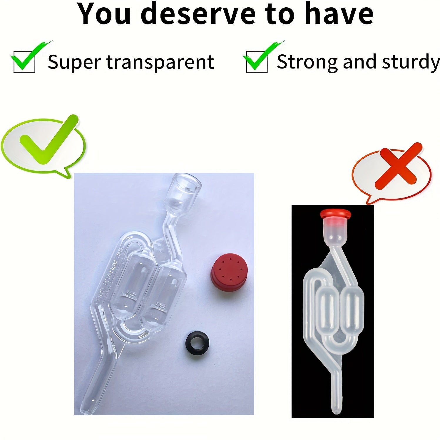 Home Brewing Fermentation Airlock Kit for Wine and Beer Making with Twin Bubble Airlock and Grommet