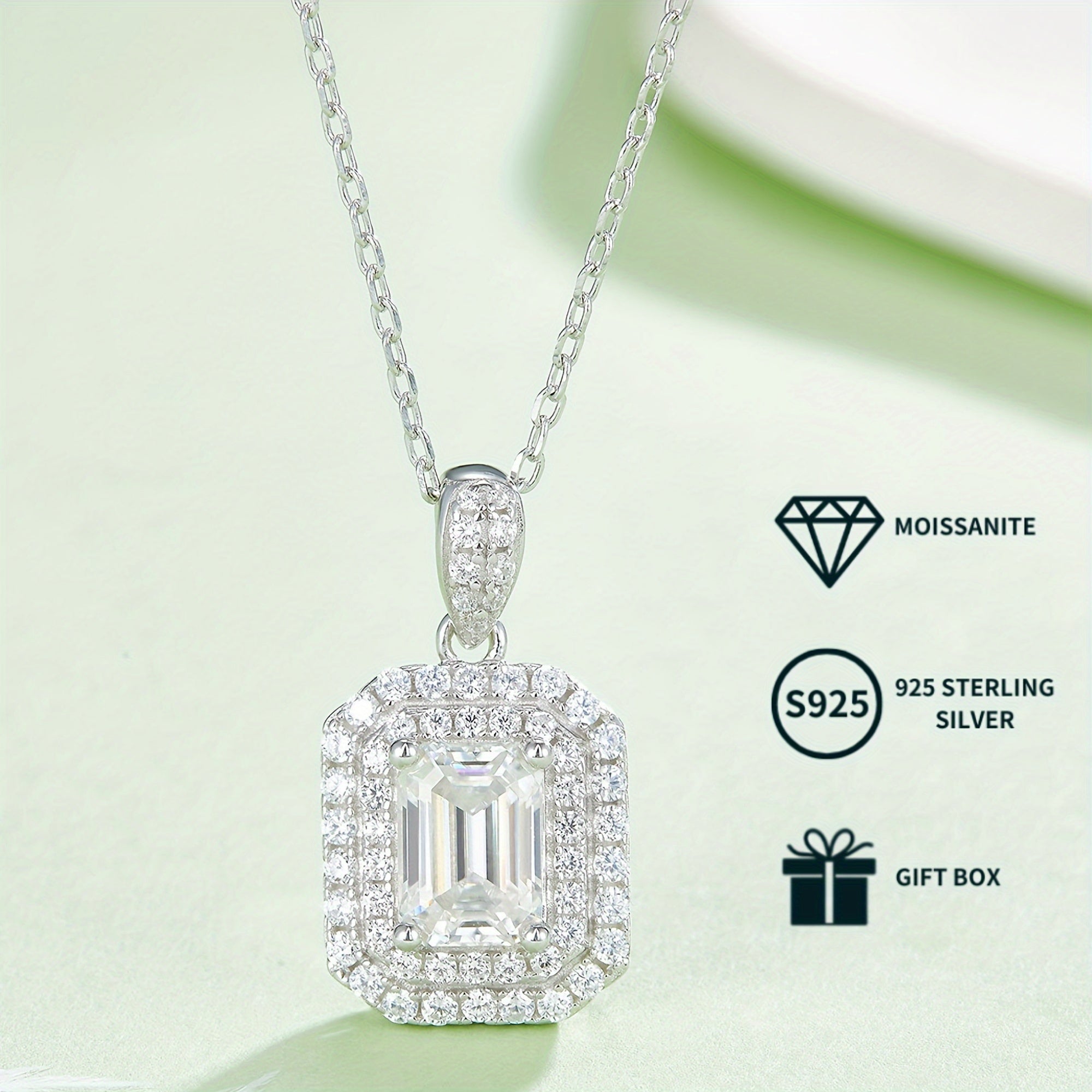 Серебряные серьги-стаканы с муассанитом и комплект украшений с кулоном 0,5ct основные камни, кулон 1ct