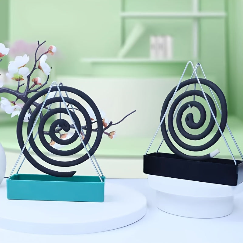 Modern Iron Incense Burner and Mosquito Coil Holder Set Durable Metal Easy Clean