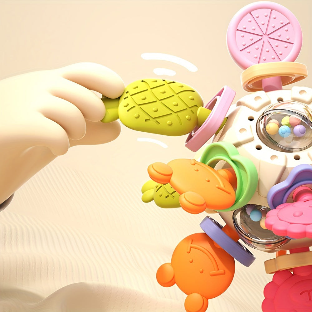 Colorful Silicone Baby Teether Toy for Infants 0-1 Year with Animal and Fruit Designs