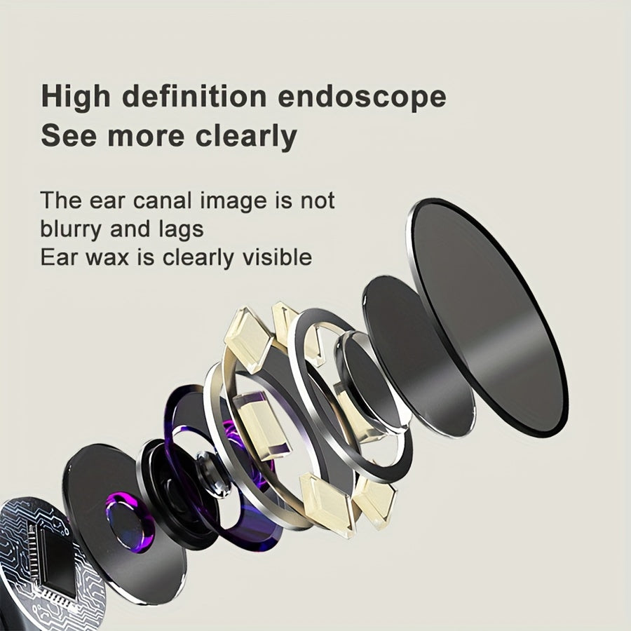 USB Rechargeable Ear Wax Removal Tool with Camera and Light for All Skin Types