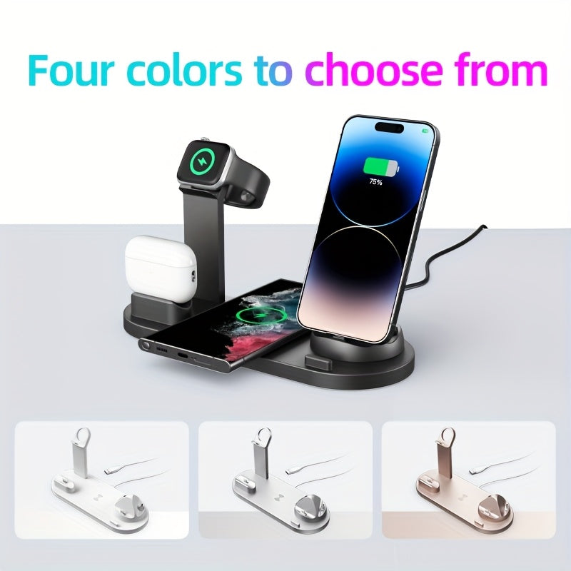 Cargador inalámbrico de 15W para iPhone, Samsung, AirPods y relojes inteligentes Carga rápida