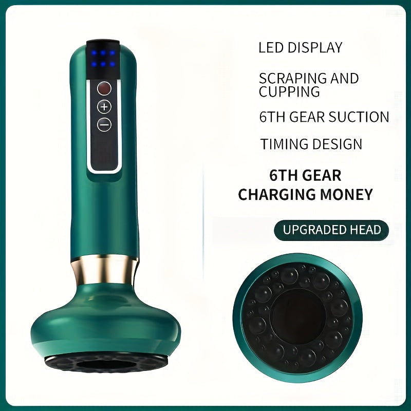 USB zaryadlash, 1200mAh batareya va uyda foydalanish uchun 5 ta filtr paxtasi bilan jihozlangan portativ 6-rejimli ko'p funksiyali massaj asbobi.