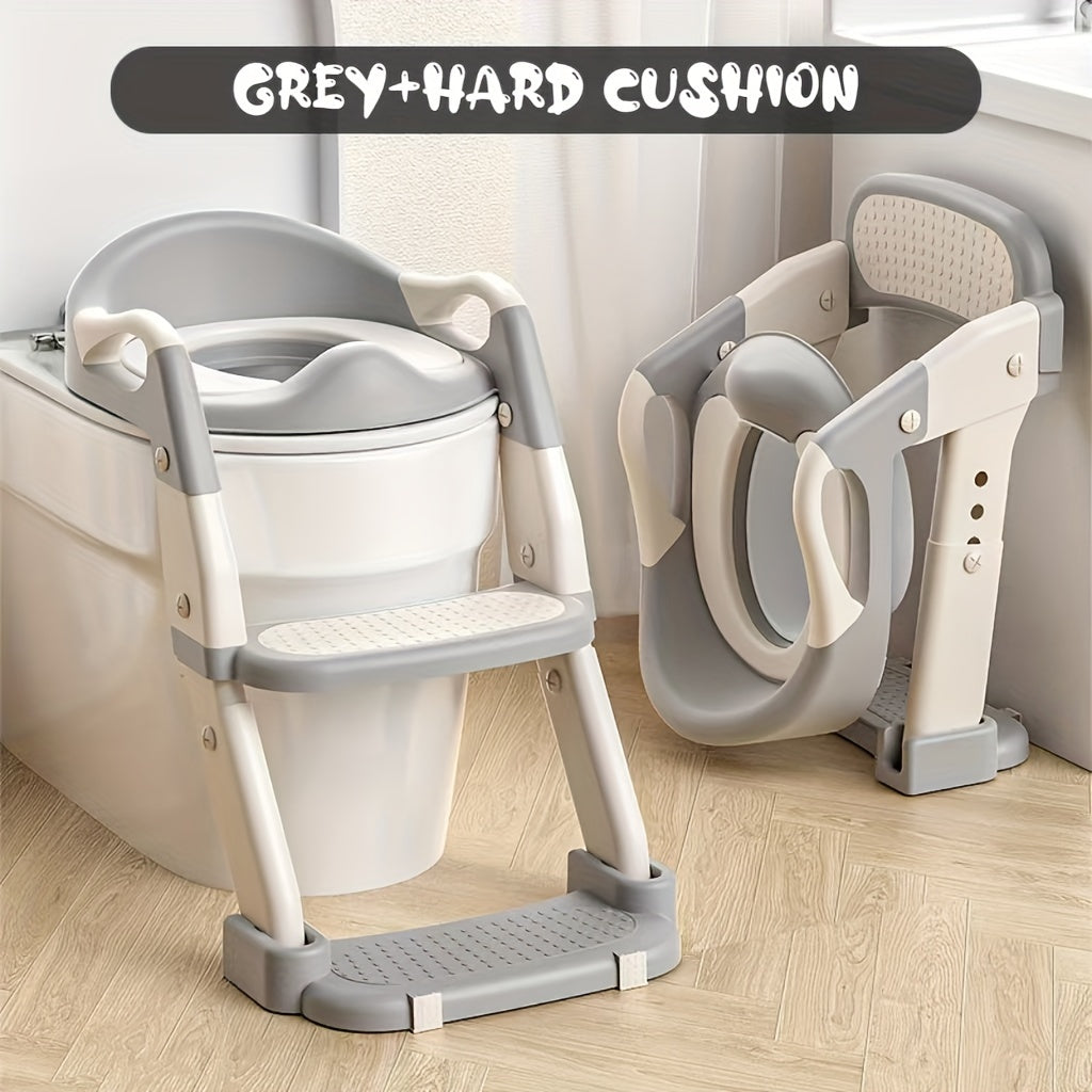 Серый пластиковый 3-в-1 многофункциональный детский туалетный тренажер, горшок-тренер, складная ступенька, кольцо для горшка для обучения туалету