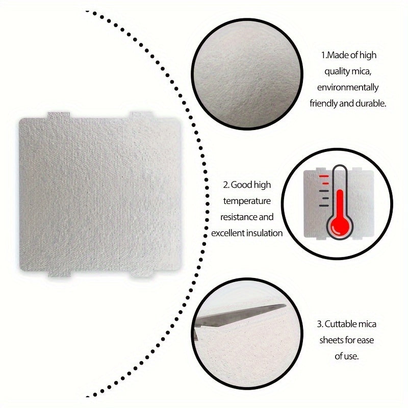 Set of 6 Heat Resistant Mica Sheets for Microwave Ovens 11.81cm x 10.01cm