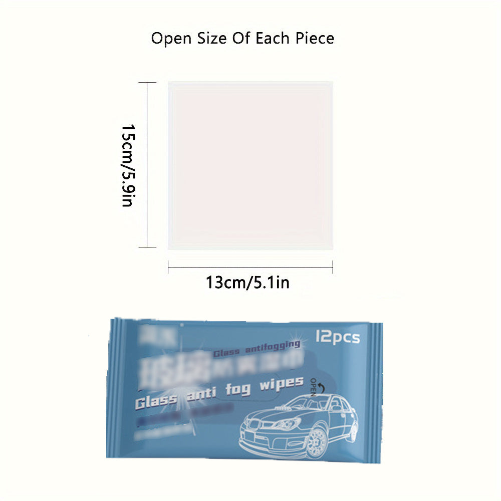 Car Glass Anti-Fog Wipes Rain Repellent for Windows Mirrors Clear Visibility