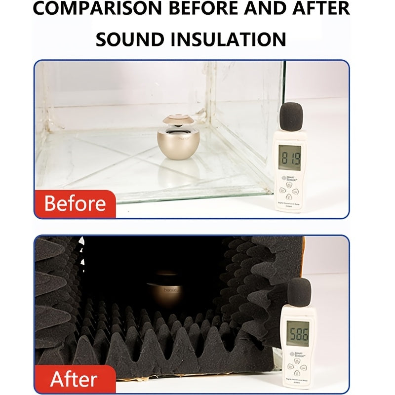 Qora akustik ko‘pik rulonlari ovopuflash va izolyatsiya uchun 50cm x 2cm x 102cm o‘z-o‘zini yopishtiradigan issiqlikka chidamli