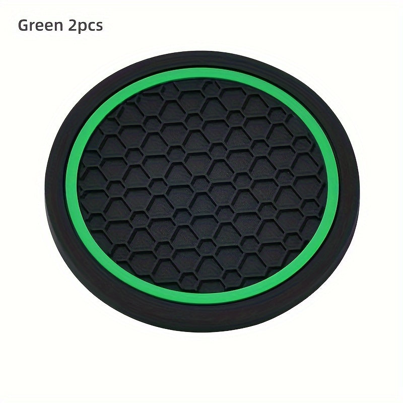 2PCS Car Coasters Honeycomb Pattern Non-slip Dustproof Drink Holder Protector