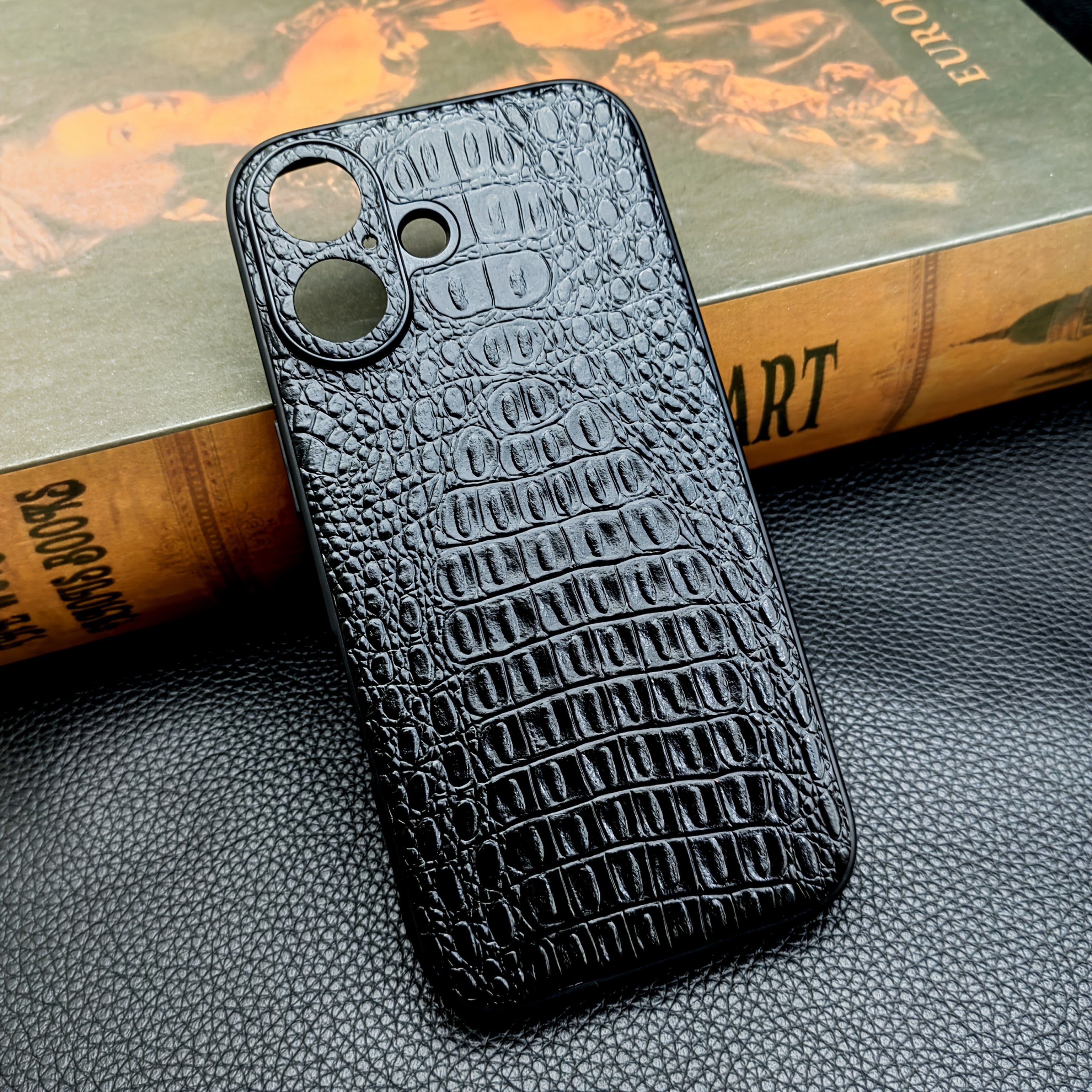 Genuine Leather Phone Case for Apple iPhone 13-16 Series Shockproof and Anti-Slip