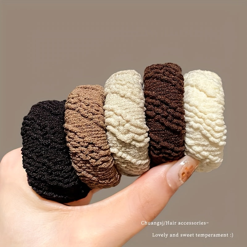 Women's Thick Elastic Hair Ties Set Durable Strong Ponytail Holders