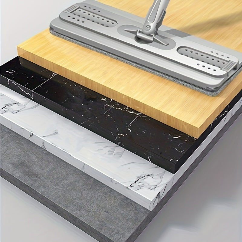 "Qo'l bilan ishlatmasdan yuvish uchun tekis pol mopi va chelak to'plami - Yog'och, laminat, plitka va yog'och pollarni tozalash uchun mukammal - Chang olib tashlash mopini o'z ichiga oladi, quruq va nam foydalanish - Zarur tozalash asbobi"