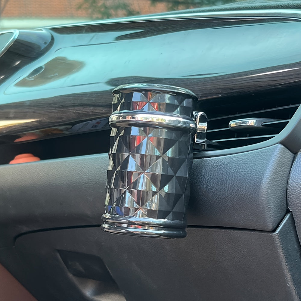 Portativ alloy avtomobil tutun qutisi LED chirog'i bilan, qora va oq, yopiq, kompakt ichki aksessuar