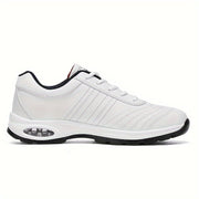 Men's All-Season Microfiber Leather Sneakers with Air Cushion and Non-Slip Rubber Sole