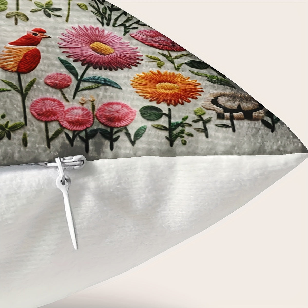 Современная цветочная цифровая печать на наволочке для подушки с застежкой на молнии, только ручная стирка, изготовлена из полиэстера - идеально подходит для декора гостиной и спальни.