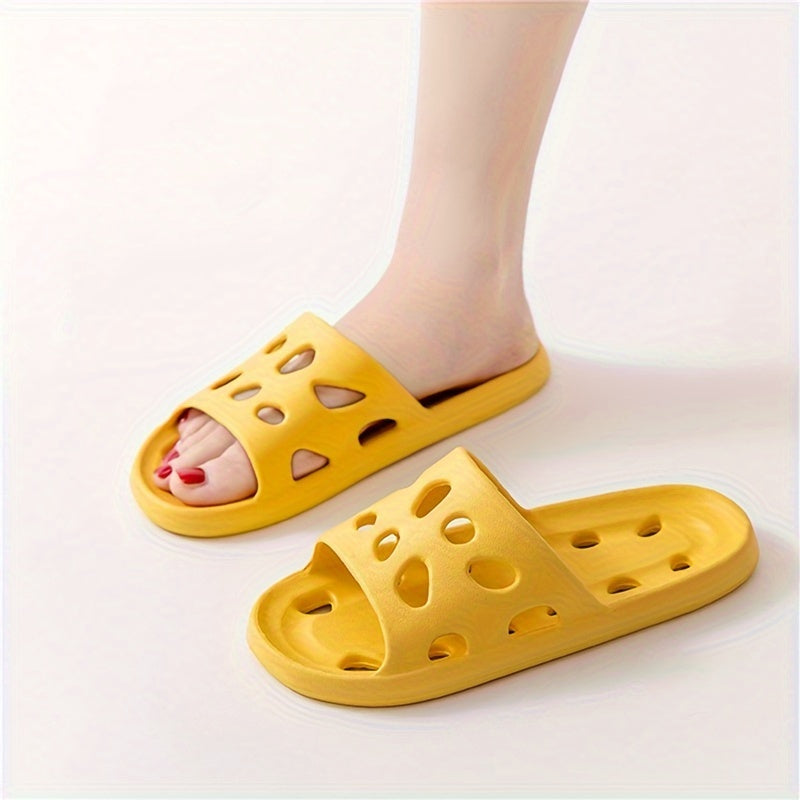 EVA Slippers Solid Color Hollow-Out Non-Slip Drainage Shower Slides