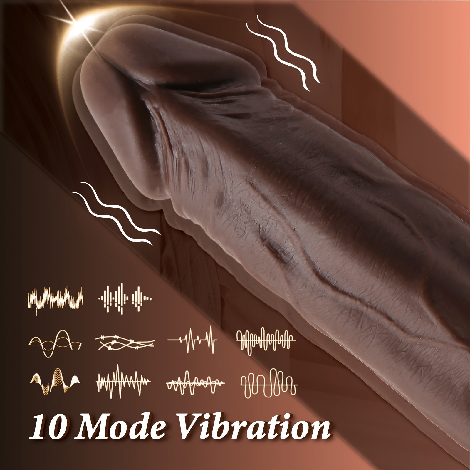 Women Liquid Silicone Vibrator Dildo with Rotating Heating 22.86 cm