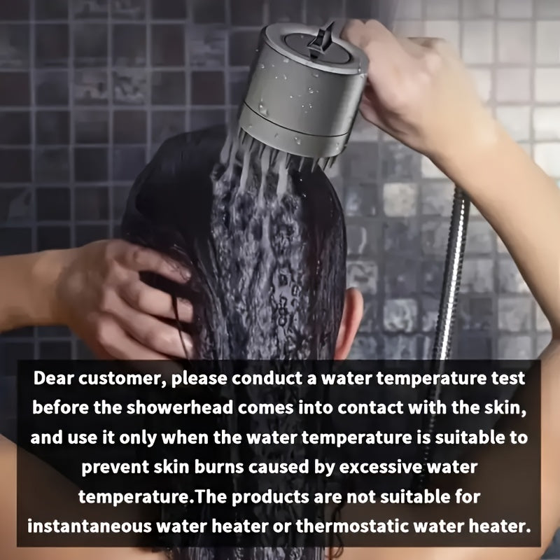 Cabezal de ducha de alta presión ajustable con panel de acero inoxidable de un toque para detener el agua