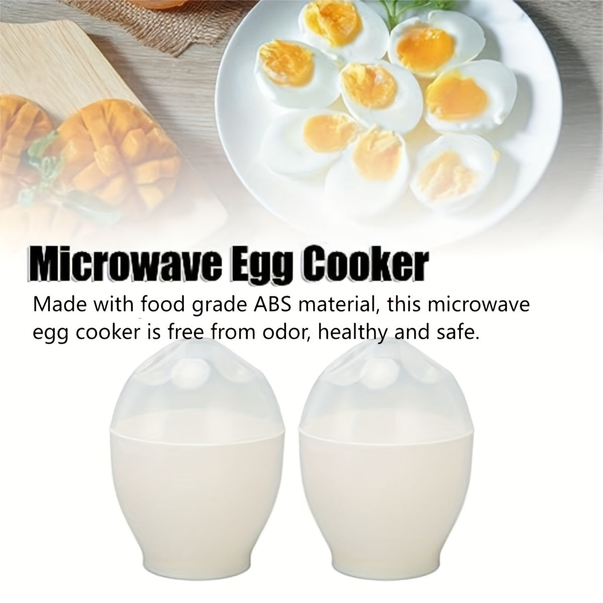 Cocedor de huevos para microondas con vaporera y poacher, plástico ABS, libre de olores, fácil de limpiar