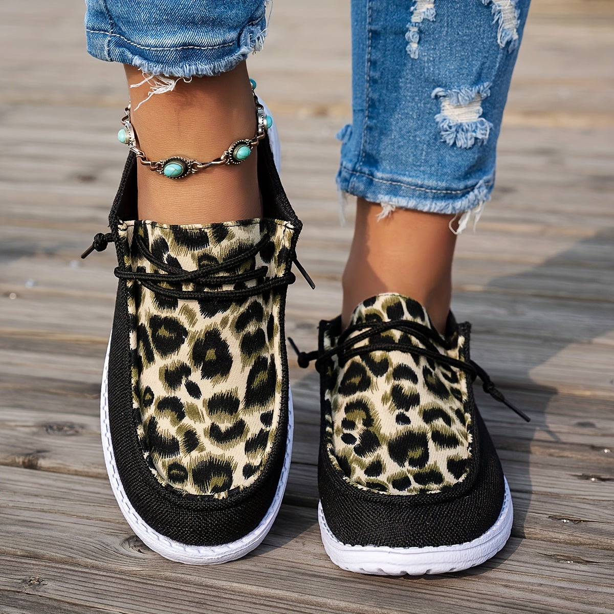 Women's Loafers Casual All-Season Slip-On Flats with Elastic Laces