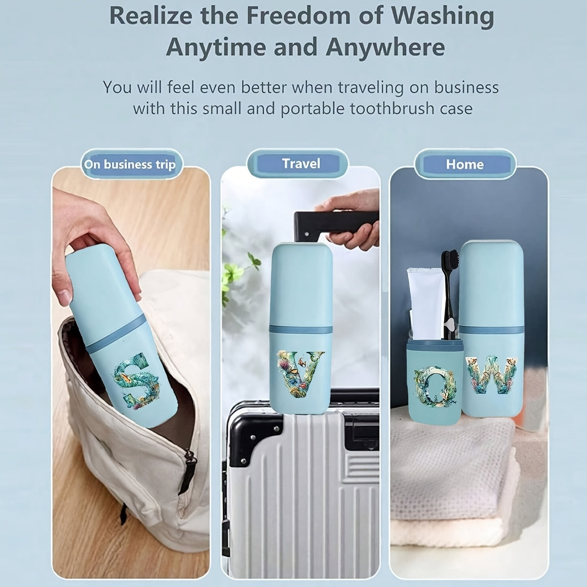 Tish cho'tkasi tutqichlari to'plami hammom aksessuarlari sayohat uchun suv o'tkazmaydigan saqlash qutisi