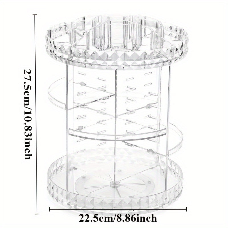 Rotating Makeup Organizer with High Capacity Storage for Skincare and Cosmetics