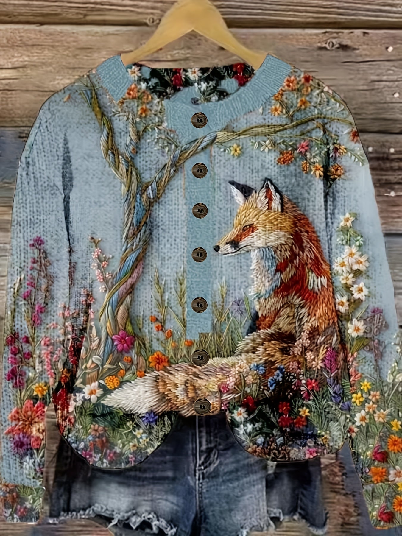 Cárdigan floral ligero de talla grande para mujer, de apertura frontal, suéter de manga larga