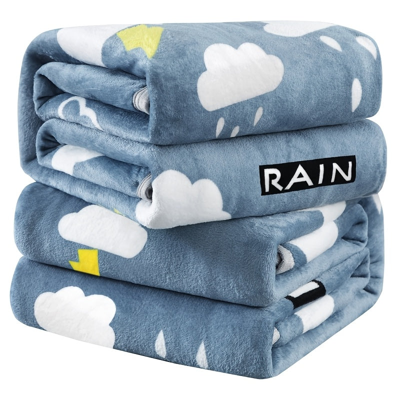 Cozy Flannel Fleece Blanket for Sofa Bed Car Knit Polyester All Seasons