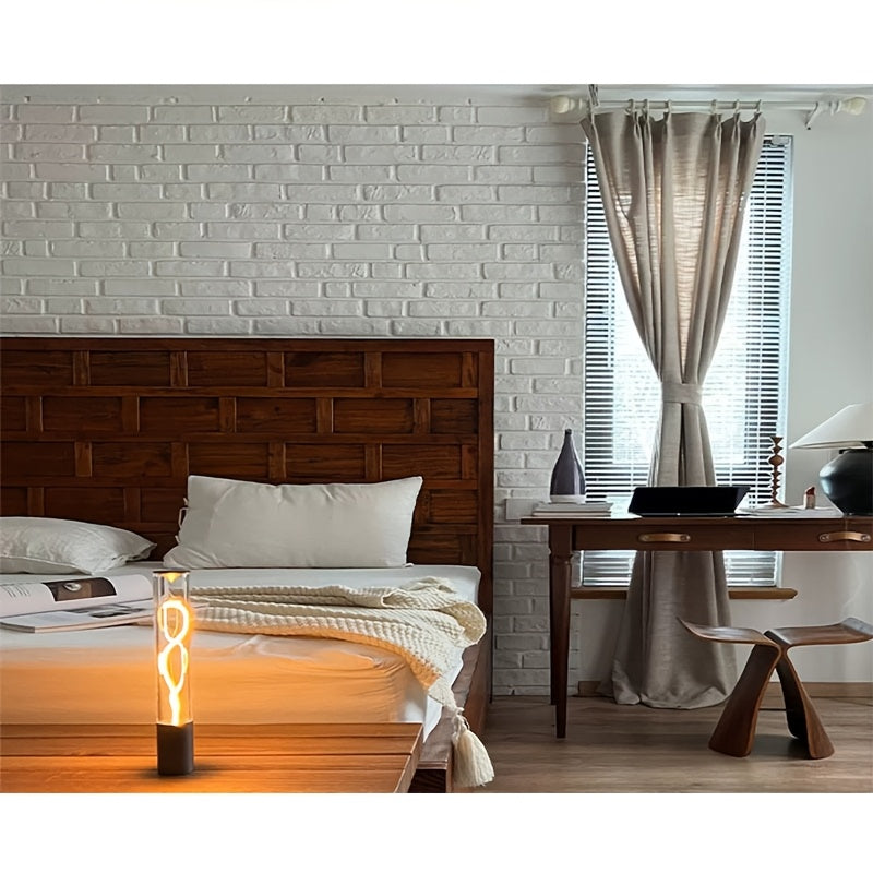 Современная USB-заряжаемая магнитная сенсорная настольная лампа с LED-атмосферным освещением для прикроватной тумбочки, кемпинга, баров.