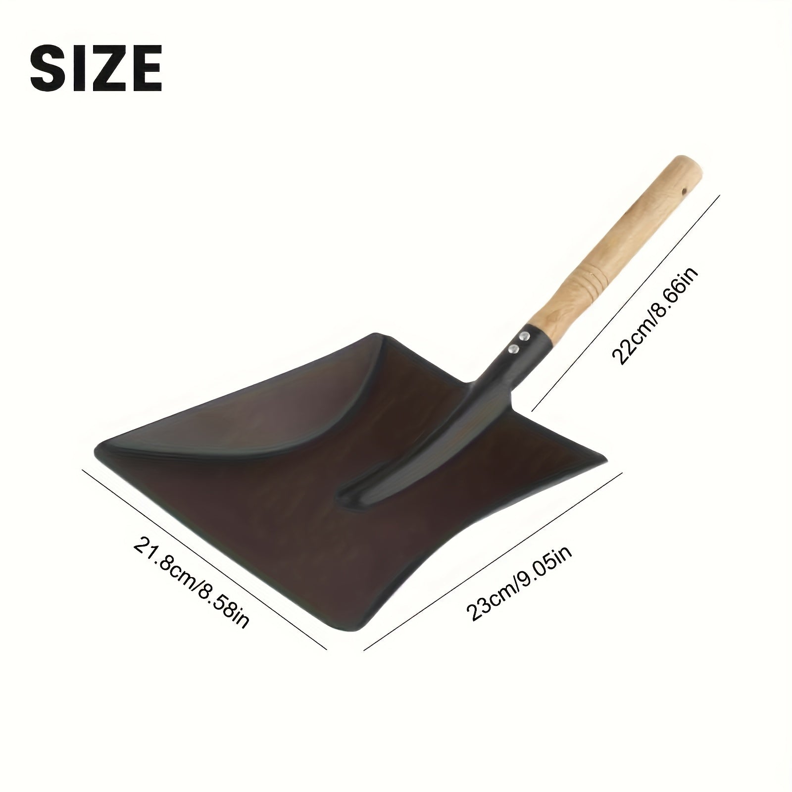 Multi-Functional Fireplace Shovel with Wooden Handle for Indoor Outdoor Heating