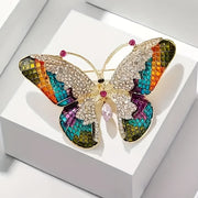 Women’s Alloy Butterfly Brooch Pins with Rhinestones Elegant Jewelry Accessories