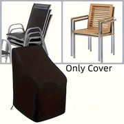 Black Outdoor Stacking Chair Cover 210D Oxford Fabric Waterproof Non-Waterproof