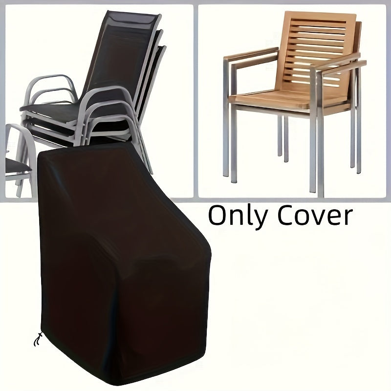 Black Outdoor Stacking Chair Cover 210D Oxford Fabric Waterproof Non-Waterproof