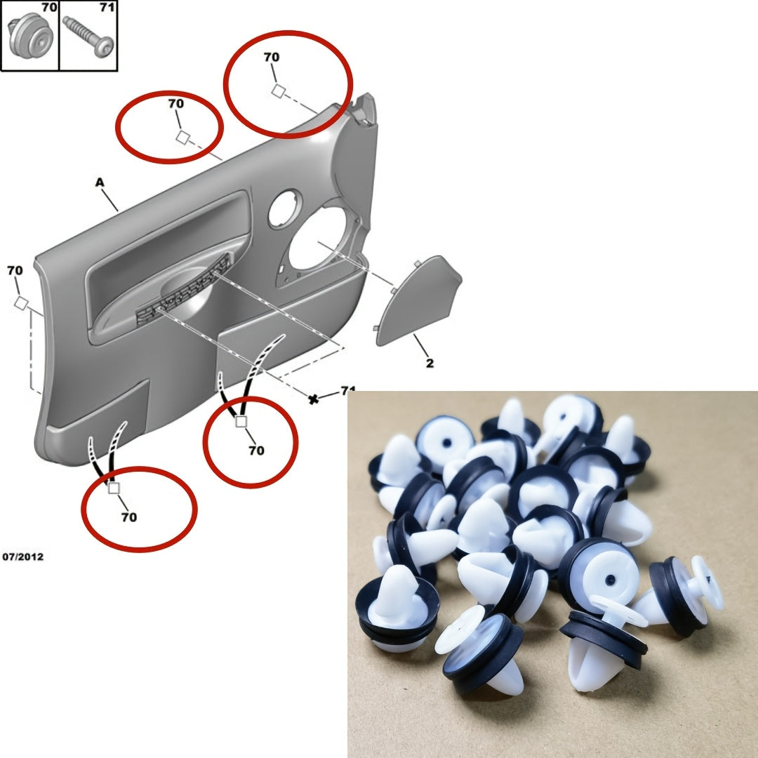 20pcs Car Plastic Fasteners Trim Clip for Doors Garage Fastener Repair