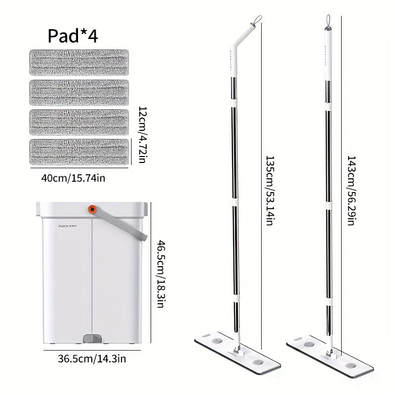 Yorqin toza uy uchun kerak bo'lgan hamma narsani bu to'plam bilan oling, unga 2 ta tekis mop, 4 ta mop mato va qulay kova kiradi. CP uslubi va kamalak rangli chizilgan dizayni bilan qo'lsiz yuvish flat mop tozalashni osonlashtiradi, uzun tutqich bilan esa
