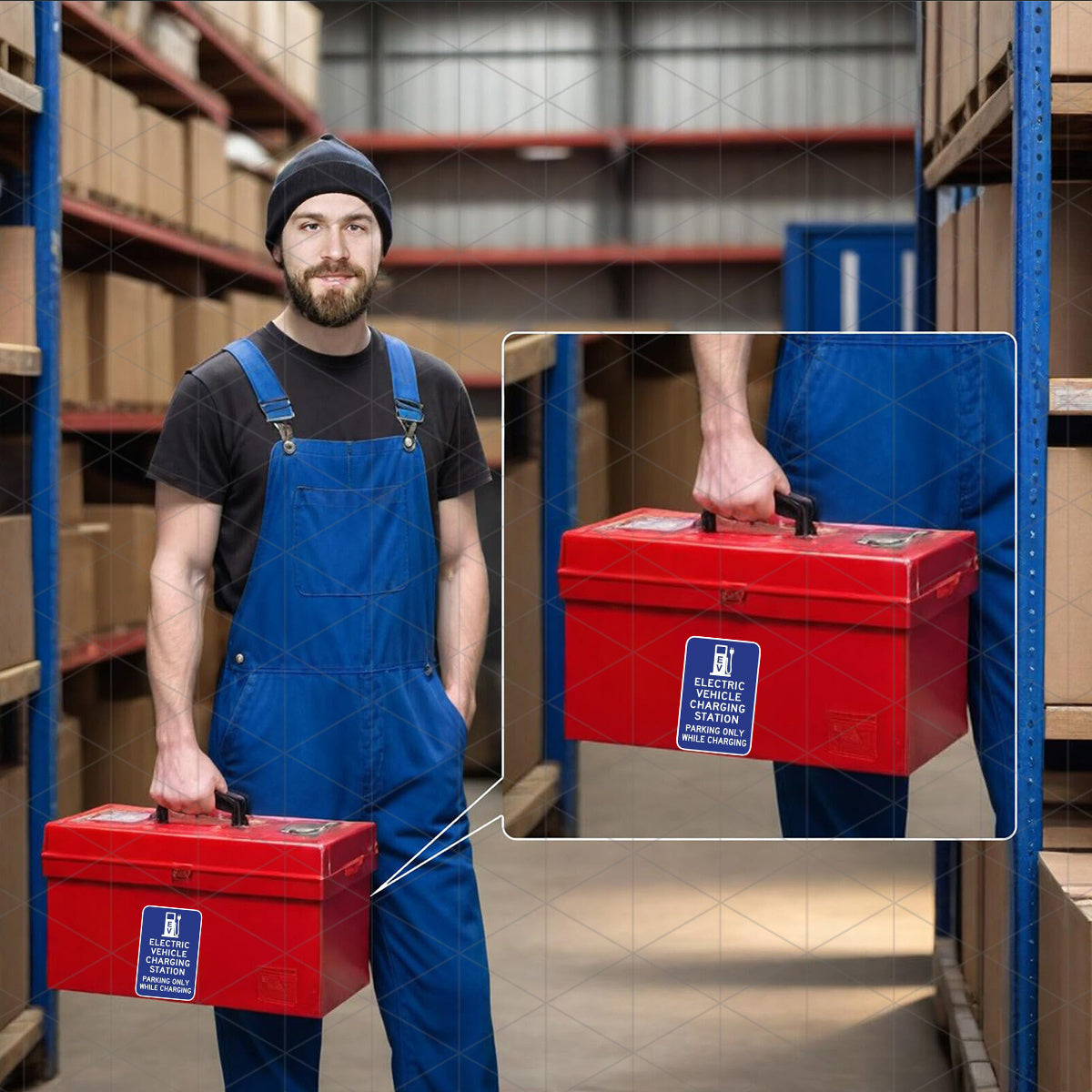 Self Adhesive Vinyl EV Charging Warning Sticker for Electric Vehicles