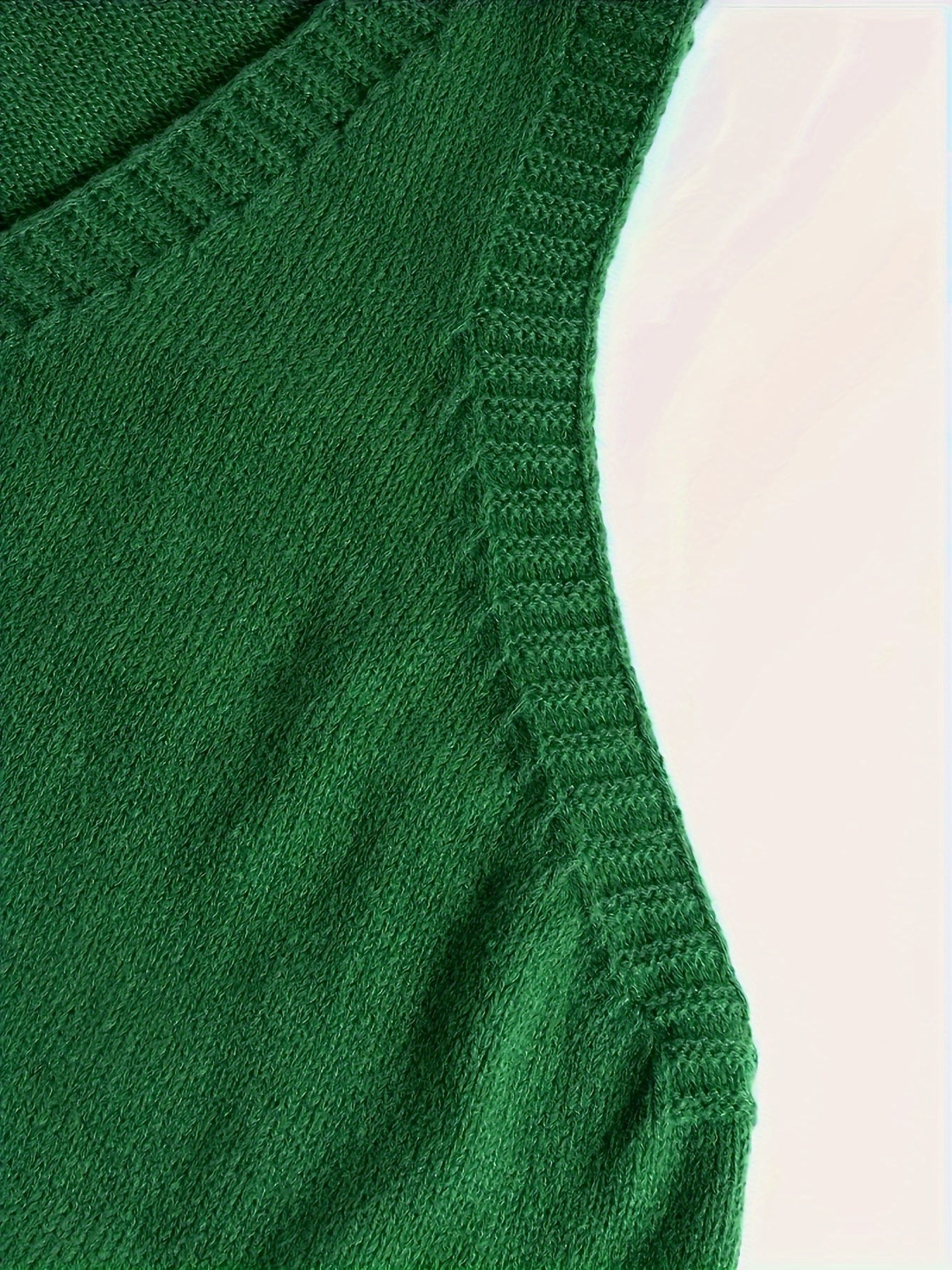 Plus Size Knitted Sweater Vest V-Neck Sleeveless Top Fall Winter Women