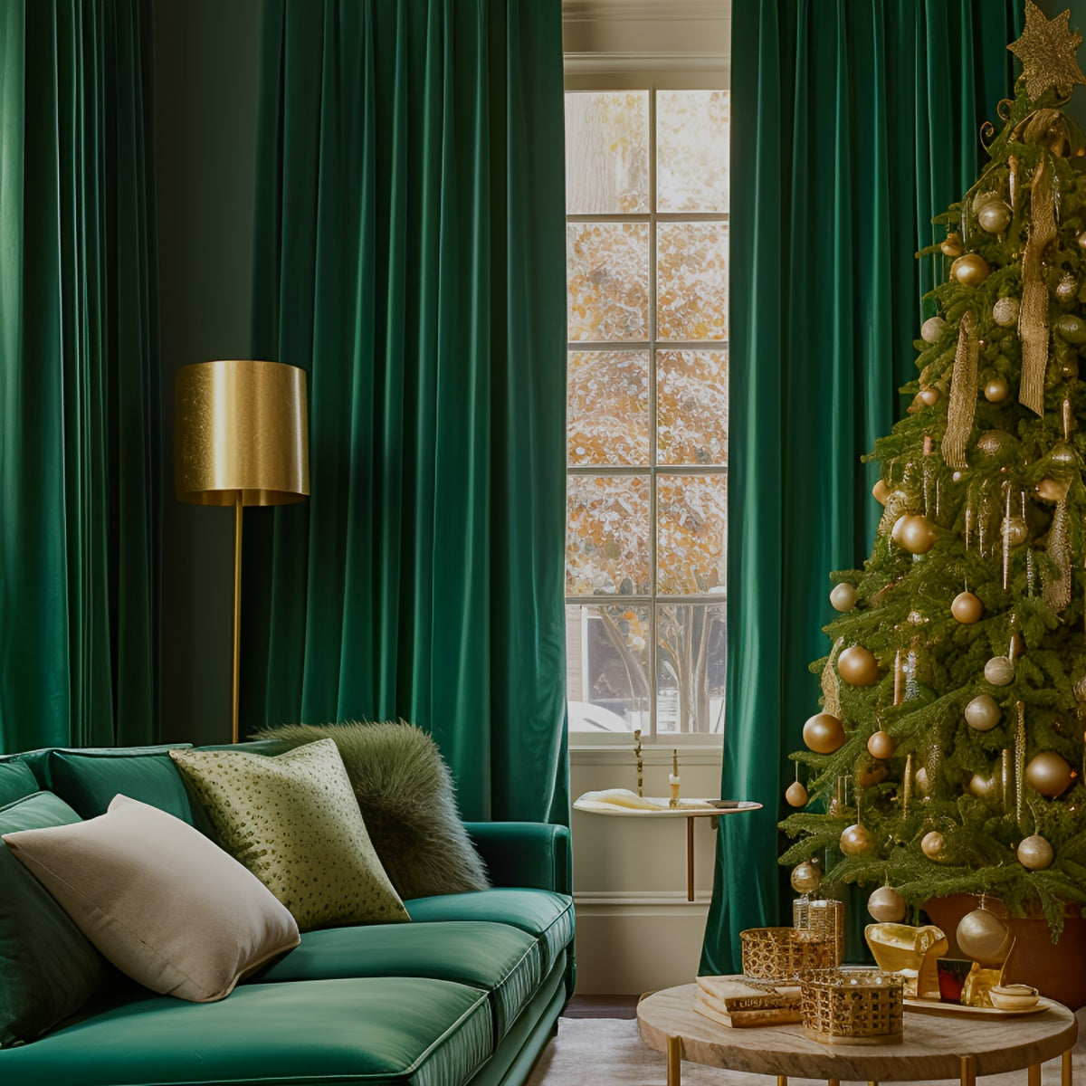 Velvet Curtains Set of 2 Thermal Insulated Noise-Reducing Bedroom Living Room