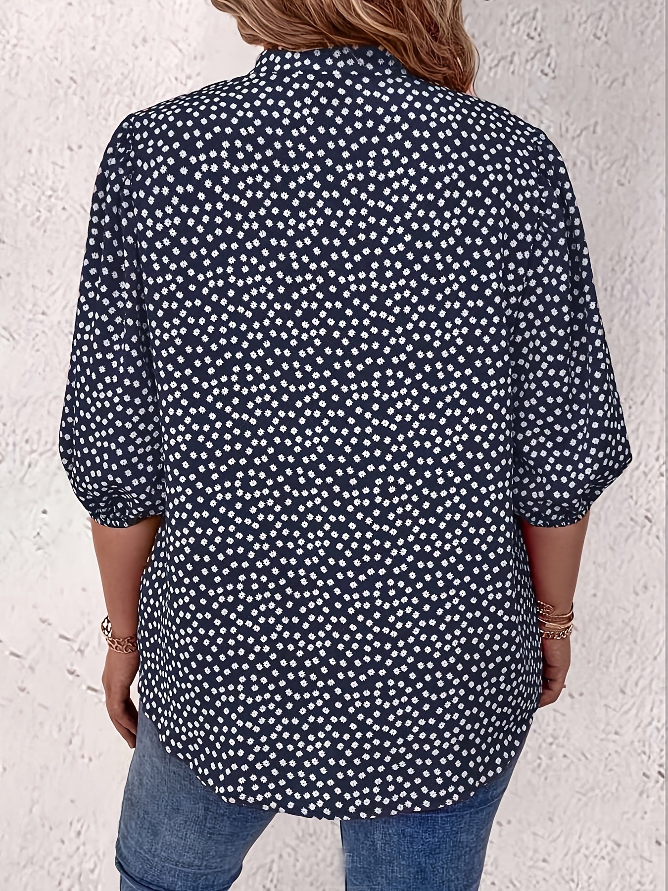 Camisa casual de mujer de tallas grandes con estampado floral para salidas