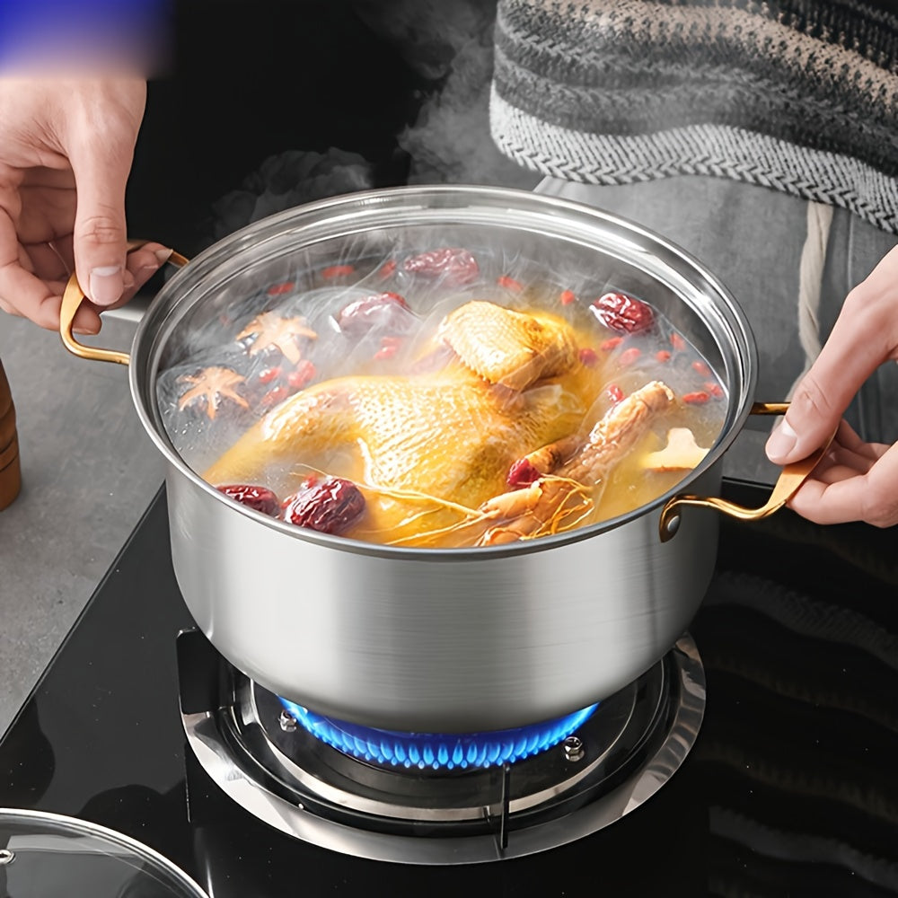 Set of Cooking Pots with Glass Lids and Wire Handles