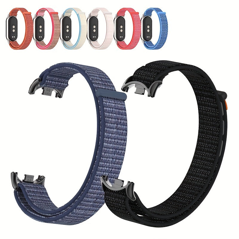 Nylon Loop Strap for Smartwatch Compatible with Mi Band 8 9 9 NFC Polyamide Water-Resistant Not Water Resistant