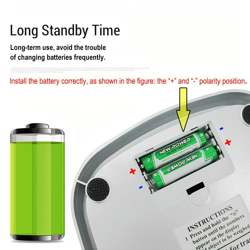 Batareya kiritilmagan LCD displeyli raqamli oshxona soati, vazn kamaytirish, pishirish va taom tayyorlash uchun.