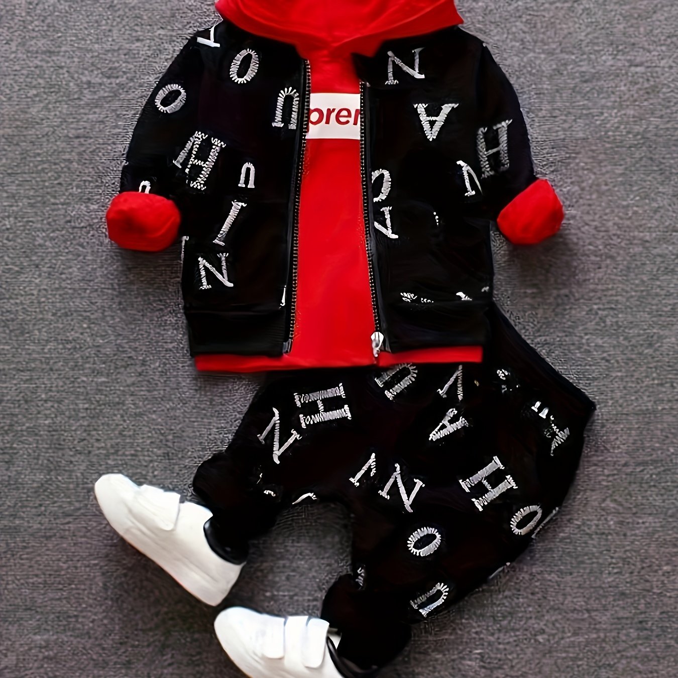 Boys 12 Months Plus Cotton Blend Outfit Set Hoodie Jacket Pants Spring Fall Casual