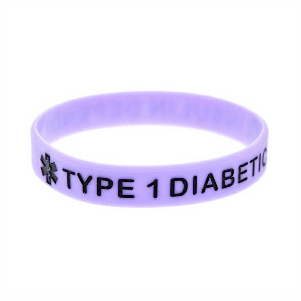 Adult Silicone Diabetes Alert Bracelet High-Quality Warning Wristband